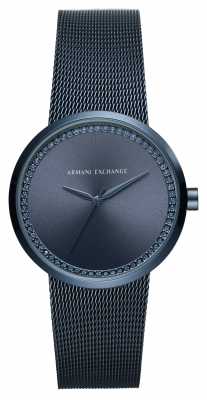 Armani Exchange Ladies Mesh Strap Diamond Style Dial AX4504 Armani Exchange Ladies Mesh Strap Diamond Style Dial AX4504
