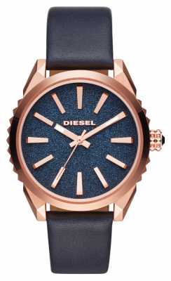 Diesel Blue Leather Blue Dial With Rose Gold Bezel DZ5532 Diesel Blue Leather Blue Dial With Rose Gold Bezel DZ5532