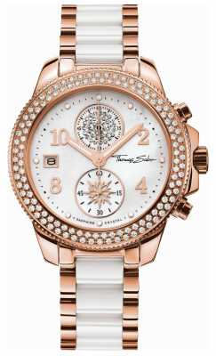 Thomas Sabo Ladies Glam Chrono Ceramic Gold/White WA0173-262-202-38 Thomas Sabo Ladies Glam Chrono Ceramic Gold/White WA0173-262-202-38