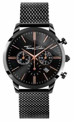 Thomas Sabo Mens Rebel Spirit Chrono Black Mesh WA0247-202-203-42 Thomas Sabo Mens Rebel Spirit Chrono Black Mesh WA0247-202-203-42