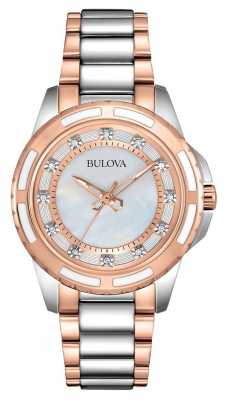 Bulova Ladies Stainless Steel/Rose Gold 98S134 Bulova Ladies Stainless Steel/Rose Gold 98S134