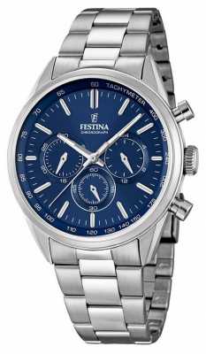 Festina Mens Stainless Steel Blue Dial Chrono F16820/2 Festina Mens Stainless Steel Blue Dial Chrono F16820/2
