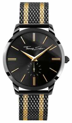 Thomas Sabo Mens Rebel Spirit Chronograph Yellow Gold Black WA0288-284-203 Thomas Sabo Mens Rebel Spirit Chronograph Yellow Gold Black WA0288-284-203