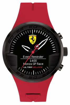 Scuderia Ferrari Mens Red Rubber Black Alarm Watch 0830374 Scuderia Ferrari Mens Red Rubber Black Alarm Watch 0830374