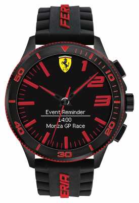 Scuderia Ferrari Mens Alarm Watch Black Red 0830375 Scuderia Ferrari Mens Alarm Watch Black Red 0830375