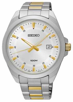 Seiko Mens Two Tone Stainless Steel Silver Dial SUR211P1 Seiko Mens Two Tone Stainless Steel Silver Dial SUR211P1