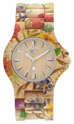 WeWood Womens Date Flower Beige Wooden Strap 70221200 WeWood Womens Date Flower Beige Wooden Strap 70221200