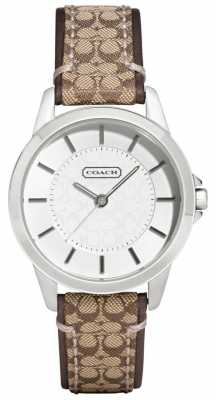 Coach Womens Classic Signature Brown Leather Strap White Dial 14501525 Coach Womens Classic Signature Brown Leather Strap White Dial 14501525