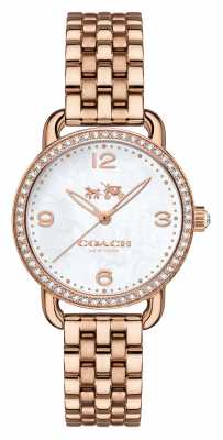 Coach Womens Delancey Rose Gold PVD Plated Stone Set Case 14502479 Coach Womens Delancey Rose Gold PVD Plated Stone Set Case 14502479