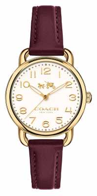 Coach Womens Delancey Purple Leather Strap White Dial 14502613 Coach Womens Delancey Purple Leather Strap White Dial 14502613