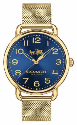 Coach Womens Delancey Gold PVD Plated Blue Dial 14502665 Coach Womens Delancey Gold PVD Plated Blue Dial 14502665