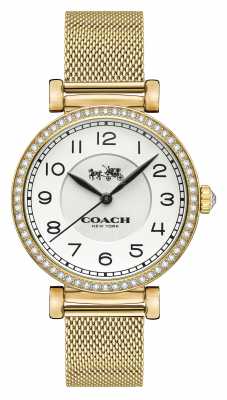 Coach Womens Madison Gold PVD Plated Mesh Strap White Dial 14502652 Coach Womens Madison Gold PVD Plated Mesh Strap White Dial 14502652