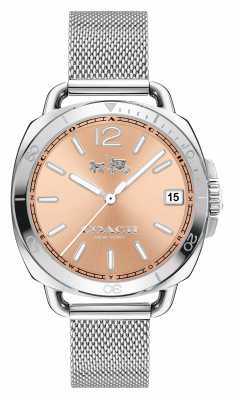 Coach Womens Tatum Stainless Steel Mesh Strap Rose Gold Dial 14502635 Coach Womens Tatum Stainless Steel Mesh Strap Rose Gold Dial 14502635