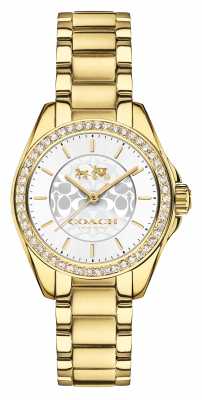 Coach Womens Tristen Gold PVD Plated Silver Dial 14502465 Coach Womens Tristen Gold PVD Plated Silver Dial 14502465