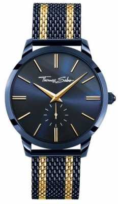 Thomas Sabo Mens Rebel Spirit Blue Steel Yellow Gold Stripes WA0283-286-209-42 Thomas Sabo Mens Rebel Spirit Blue Steel Yellow Gold Stripes WA0283-286-209-42