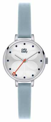 Orla Kiely Womans Blue Leather Strap White Dial OK2015 Orla Kiely Womans Blue Leather Strap White Dial OK2015