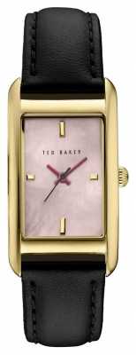 Ted Baker Womans Gold Plated Square Case Black Leather TE10030752 Ted Baker Womans Gold Plated Square Case Black Leather TE10030752