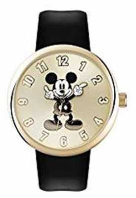 Disney Adult Mickey Mouse Gold Case Black Strap MK1443 Disney Adult Mickey Mouse Gold Case Black Strap MK1443