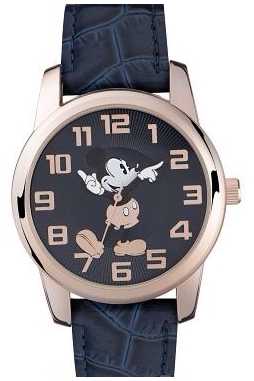 Disney Adult Mickey Mouse Rose Gold Case Blue Strap MK1456 Disney Adult Mickey Mouse Rose Gold Case Blue Strap MK1456