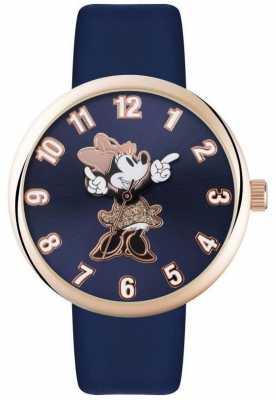 Disney Adult Minnie Mouse Rose Gold Case Blue Strap MN1471 Disney Adult Minnie Mouse Rose Gold Case Blue Strap MN1471