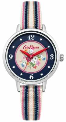 Cath Kidston Ladies Clifton Rose Dial Multicolour Woven Strap CKL007US Cath Kidston Ladies Clifton Rose Dial Multicolour Woven Strap CKL007US
