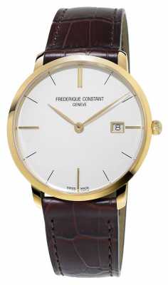 Frederique Constant Mens Slim Line Brown Leather Strap FC-220V5S5 Frederique Constant Mens Slim Line Brown Leather Strap FC-220V5S5