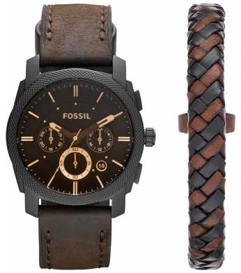 Fossil Mens Machine Gift Set Leather FS5251SET Fossil Mens Machine Gift Set Leather FS5251SET