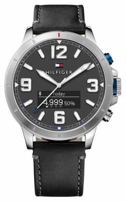 Tommy Hilfiger TH 24/7 Smartwatch Black Leather Strap And Black Dial 1791298 Tommy Hilfiger TH 24/7 Smartwatch Black Leather Strap And Black Dial 1791298