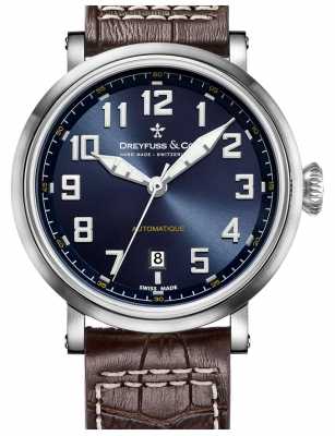 Dreyfuss Mens Automatique Brown Leather Strap Blue Dial DGS00153/52 Dreyfuss Mens Automatique Brown Leather Strap Blue Dial DGS00153/52