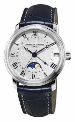 Frederique Constant Mens Classic Moonphase Black Leather FC-330MC4P6 Frederique Constant Mens Classic Moonphase Black Leather FC-330MC4P6