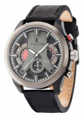 Police Mens Zyklon schwarzes Zifferblatt und Lederarmband 14639JSBU/02 Police Mens Zyklon schwarzes Zifferblatt und Lederarmband 14639JSBU/02
