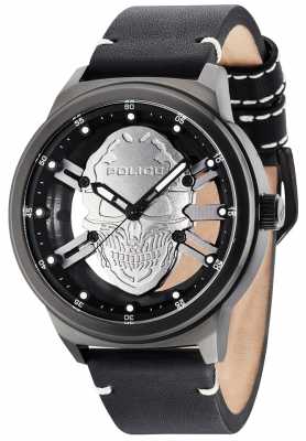 Police Mens Predator Silver Skull Black Leather Strap 14685JS/04 Police Mens Predator Silver Skull Black Leather Strap 14685JS/04