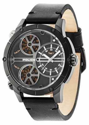 Police Mens Rattlesnake Black Multi Dial Leather Strap 14699JSB/02 Police Mens Rattlesnake Black Multi Dial Leather Strap 14699JSB/02
