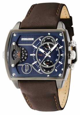 Police Mens Scorpion Blue Multi Dial Brown Leather Strap 14698JSU/03 Police Mens Scorpion Blue Multi Dial Brown Leather Strap 14698JSU/03