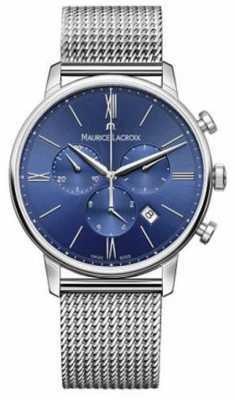 Maurice Lacroix Mens Eliros Chronograph Blue Mesh Strap EL1098-SS002-410-1 Maurice Lacroix Mens Eliros Chronograph Blue Mesh Strap EL1098-SS002-410-1