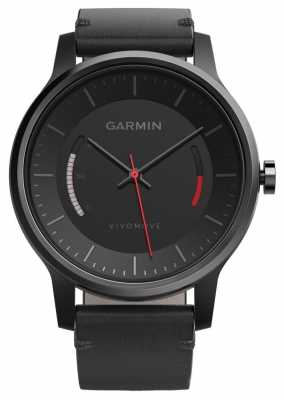 Garmin Unisex Vivomove Leather Band Black 010-01597-10 Garmin Unisex Vivomove Leather Band Black 010-01597-10