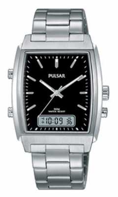 Pulsar Gents Stainless Steel Analogue/digital Watch PBK031X1 Pulsar Gents Stainless Steel Analogue/digital Watch PBK031X1