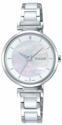 Pulsar Ladies Stainless Steel Ceramic Pearl Dial PH8269X1 Pulsar Ladies Stainless Steel Ceramic Pearl Dial PH8269X1