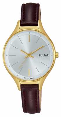 Pulsar Ladies Brown Leather Gold Watch PH8280X1 Pulsar Ladies Brown Leather Gold Watch PH8280X1