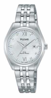 Pulsar Ladies Stainless Steel Crystal Set Pearl Dial PH7453X1 Pulsar Ladies Stainless Steel Crystal Set Pearl Dial PH7453X1