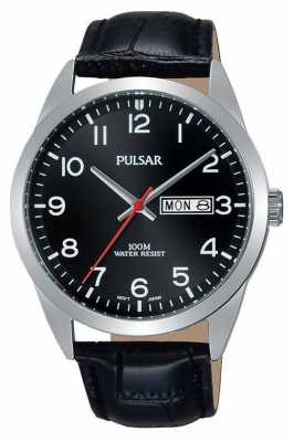 Pulsar Gents Black Leather Black Dial Watch PJ6067X1 Pulsar Gents Black Leather Black Dial Watch PJ6067X1
