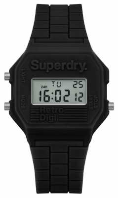 Superdry Mens Retro Digi Black Silicone SYG201B Superdry Mens Retro Digi Black Silicone SYG201B