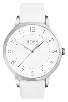 Hugo Boss Womens Eclipse White Leather Strap White Dial 1502409 Hugo Boss Womens Eclipse White Leather Strap White Dial 1502409