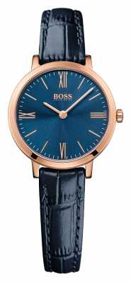 Hugo Boss Womens Jillian Blue Leather Strap Blue Dial 1502392 Hugo Boss Womens Jillian Blue Leather Strap Blue Dial 1502392
