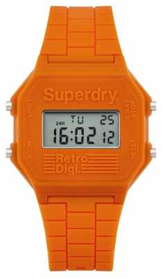 Superdry Mens Retro Digi Orange Silicone SYG201O Superdry Mens Retro Digi Orange Silicone SYG201O
