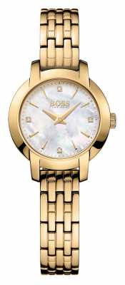 Hugo Boss Womens Success Gold Plated Mother Of Pearl Dial 1502381 Hugo Boss Womens Success Gold Plated Mother Of Pearl Dial 1502381