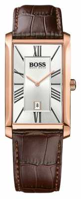 Hugo Boss Mens Admiral Brown Leather Strap Silver Dial 1513436 Hugo Boss Mens Admiral Brown Leather Strap Silver Dial 1513436