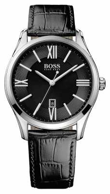 Hugo Boss Mens Ambassador Black Leather Strap Black Dial 1513022 Hugo Boss Mens Ambassador Black Leather Strap Black Dial 1513022