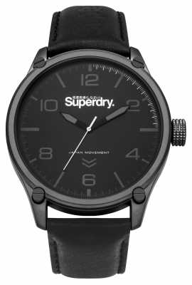 Superdry Mens Military Black Leather SYG200BB Superdry Mens Military Black Leather SYG200BB