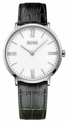 Hugo Boss Mens Jackson Black Leather Strap White Dial 1513370 Hugo Boss Mens Jackson Black Leather Strap White Dial 1513370